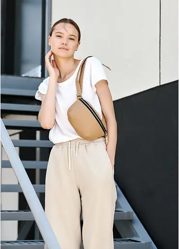 Сумка на пояс бананка Sambag Polo SQS Бежевий 24 х 15 х 4 см (86123026) - фото 2