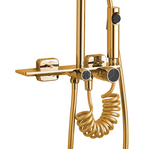 Душова система Rea Helix gold з виливом REA-P6619, Золотий - фото 4