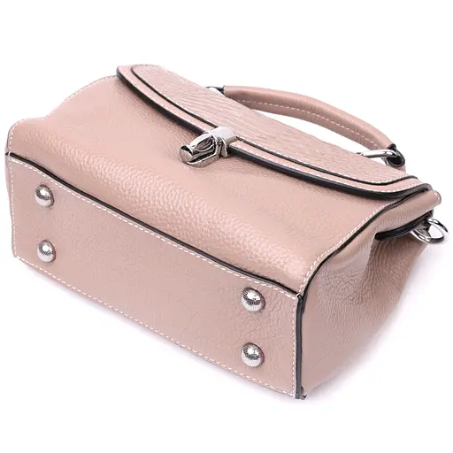 Женская кожаная сумка Vintage с металлической защелкой 19х15х9 см sum0029041 - фото 3