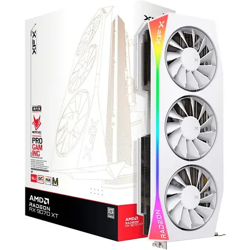 Видеокарта XFX Mercury AMD Radeon RX 9070XT OC Magnetic Air Edition with R GB White (RX-97TMARGW9) EU [130330]