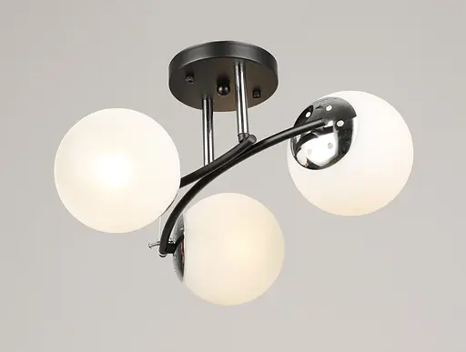 Люстра потолочная на 3 плафона VALESO K2318/3 черный+хром E27