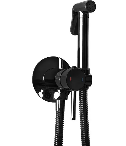 Набір гігієнічного душу Rea Loop black glossy REA-B5656, Чорний матовий - фото 1