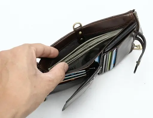 Мужской кожаный кошелек Vintage 8.5х12х3 см acs0015300 - фото 2