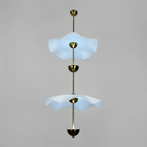 Латунный светильник с двумя волнистыми плафонами Ø 50 см | Ст. SGA3-500-2 AB | Line F - фото 8