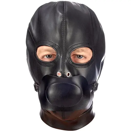 Маска Fetish Tentation Enjoy Pain BDSM Hood With Gag чорний