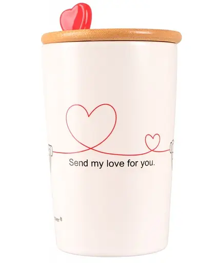 Чашка Led Love is B с бамбуковой крышкой и ложкой 360 мл (B060493) - фото 2