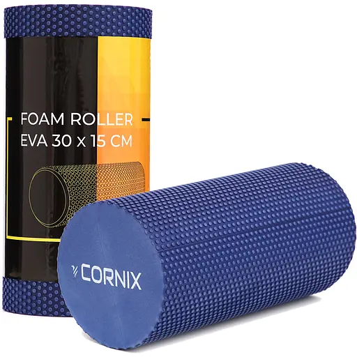 Масажний ролик Cornix EVA+ 30 x 15 см (валик, ролер) XR-0299 Navy Blue - фото 1