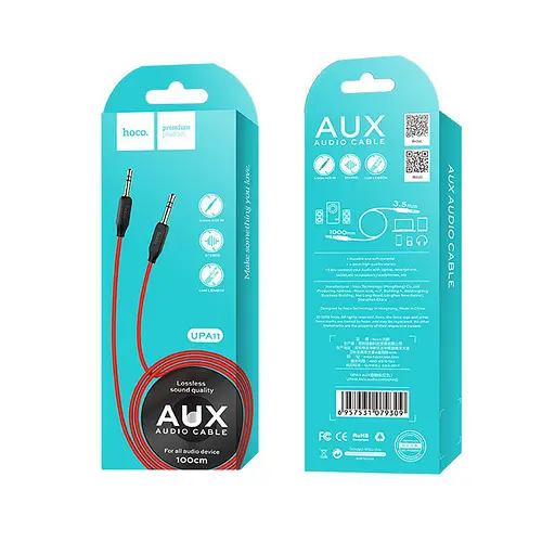 Кабель Hoco UPA11 AUX audio cable Червоний - фото 2