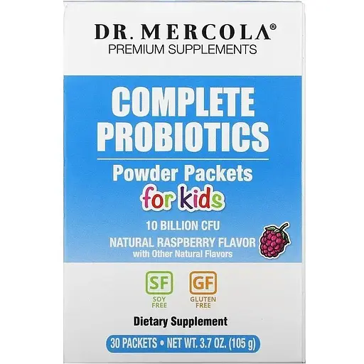 Пробіотики і пребіотики Dr. Mercola Complete Probiotics for Kids, 30 пакетиків - Малина