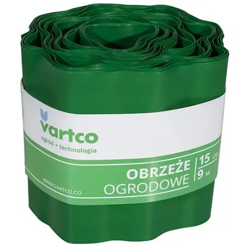 Бордюрна стрічка VARTCO 9 м х 15 см зелений БОРЛ0002 - фото 1