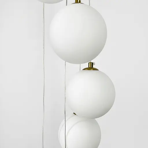 Люстра-пучок на 7 білих плафонів у латунному корпусі | Арт. MJ201/7 AB+WT | Line F - фото 5