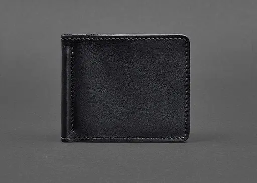 Мужской кожаный портмоне синий Краст 1.0 зажим для денег - фото 1