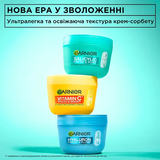 Крем-сорбет для лица Garnier Salycylic Fresh & Pure увлажняющий с салициловой кислотой для придания свежести и матовости коже 85 г - фото 8