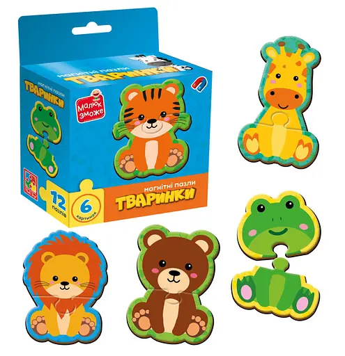 Гра развивающая, пазлы магнитные Животные
