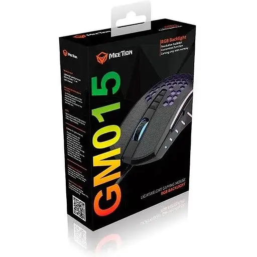 Комп'ютерна миша Mееtion GM015 ігрова оптична провідна 800-6400 DPI 8 кнопок RGB підсвічування чорна - фото 7