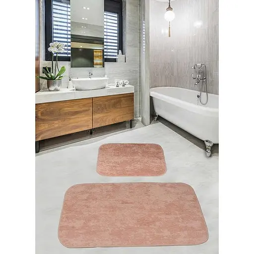 Набір килимків для ванної кімнати Diva Gold Pudra 60 x 100 + 50 x 60
