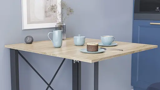 Стіл-книга трансформер Оріон 1 Ferrum-decor 750x810x730 Чорний метал ДСП Дуб Сонома 16 мм (FRD-104600) - фото 6