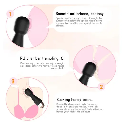 Вібромасажер Power Escorts Mini Wand De Luxe 11.6 см (рожевий) - фото 3