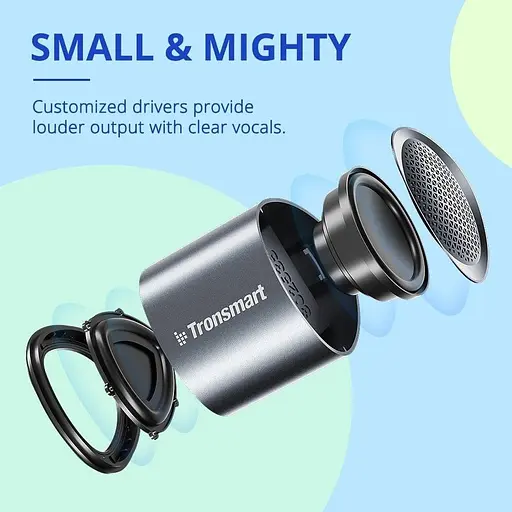 Портативна акустика Tronsmart Nimo Mini Speaker Polar Black + Nimo Mini Speaker Gold - фото 6