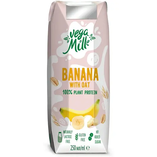 Упаковка вівсяного напою Vega Milk з бананом 3.75 л (250 мл х 15 шт.) - фото 2