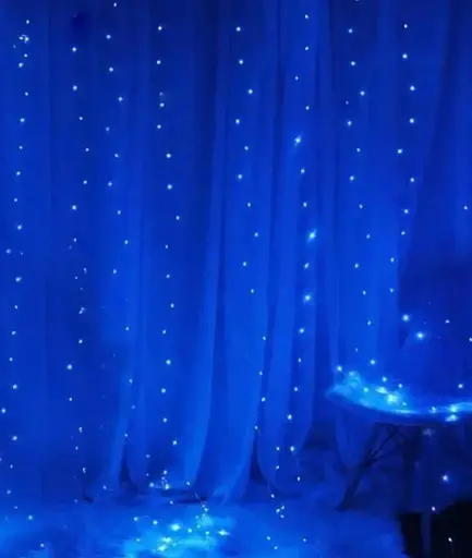 Новогодняя светодиодная гирлянда-штора Роса 3x2 м с 200 лампочками яркое Синее сияние - фото 5