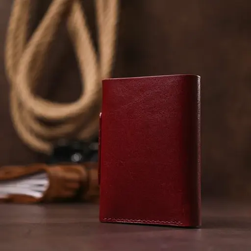 Женское кожаное портмоне Grande Pelle 8х10х2 см acs0024484 - фото 7