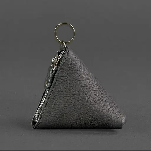 Кожаная монетница 2.0 Пирамида черная - фото 4