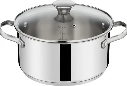 КАСТРУЛЯ З КРИШКОЮ З МІРНОЮ ШКАЛОЮ 5.4Л TEFAL ELEMENTARY 24СМ - фото 1