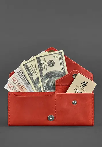 Женский кожаный кошелек Керри 1.0 коралловый - фото 3