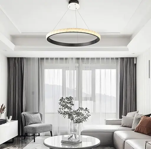 Подвесной светильник Delight Collection в черном каркасе Line.F Диаметр 60см - фото 2