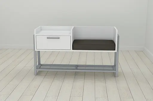 Банкетка з тумбочкою Ferrum-decor Бланка 540x1000x320 метал Сірий ДСП Білий 16 мм (FRD-103038) - фото 4