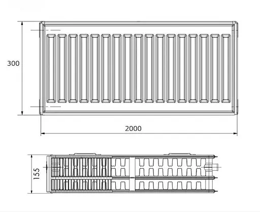 Радиатор стальной Korado 33K 300x2000 мм боковое подключение Белый 30412 - фото 6