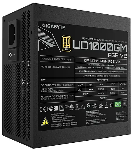 Блок живлення Gigabyte GP-UD1000GM V2 1000W PG5 ATX 3.1 80+ Gold (GP-UD1000GM PG5 V2) - фото 2