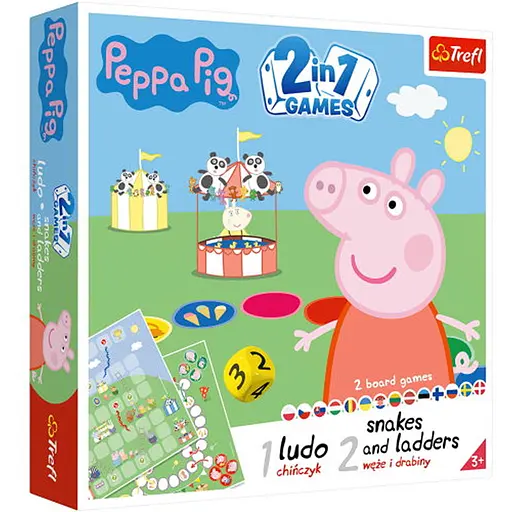 Настольная игра Trefl Лудо 2 в 1. Свинка Пеппа (Ludo 2 in 1: Peppa Pig) (02067) - фото 1