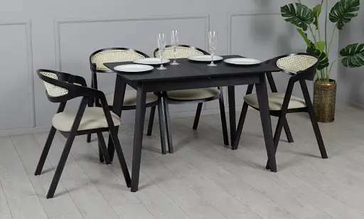 Стол Милан черный 1100/1400x700x750 черные ноги - фото 9