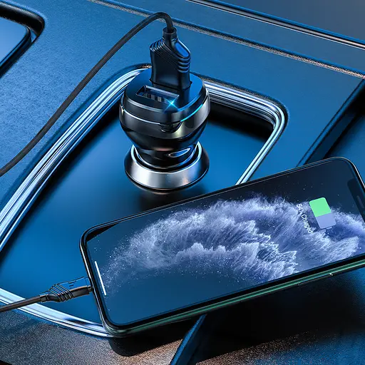 Автомобильное зарядное устройство Hoco Z40 Superior с двумя USB-портами черное - фото 3