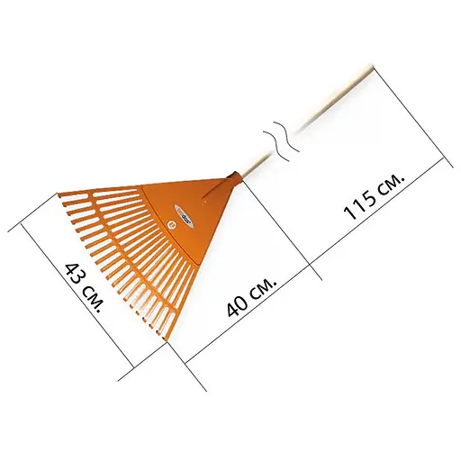 Грабли веерные Bradas 20 зубцов черенок деревянный KT-CX20H - фото 2