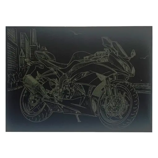 Гравюра А4 "Мотоцикл" ГрА4-11з эконом вариант в пакете 29,7х21 см