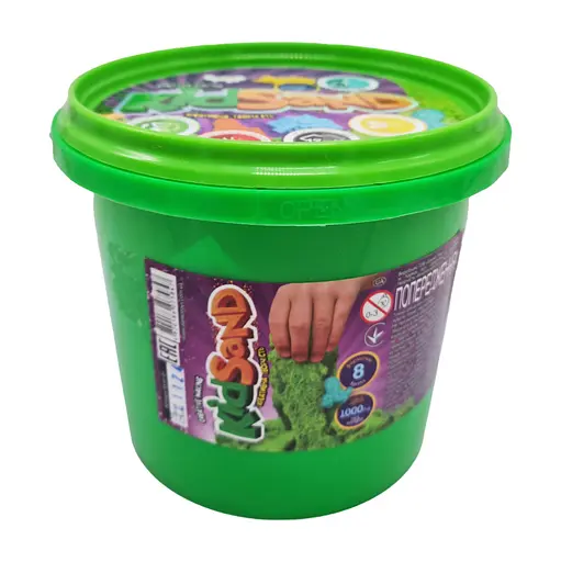 Набір креативної творчості "Кінетичний пісок" KidSand" KS-01-01 відро 1000г Зелений