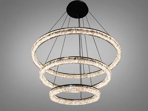 Подвесная LED люстра кольца белая 220 Вт 38-40 м² - фото 1