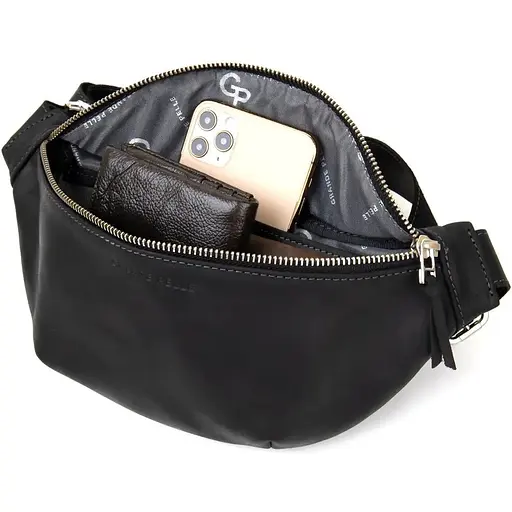 Жіноча шкіряна сумка-бананка Grande Pelle 11х26х7 см sum0026374 - фото 3