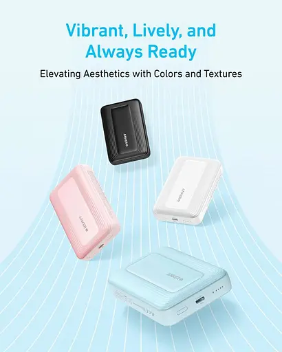Магнитный Magsafe павербанк Anker A1684 10000 mAh с беспроводной зарядкой для iPhone УМБ розовый - фото 3
