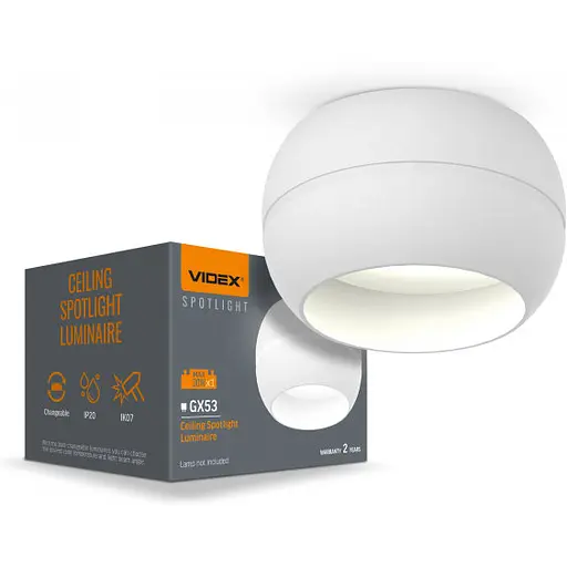 Світильник Videx під лампу GX53 універсальний Білий VL-SPF16A-W - фото 1