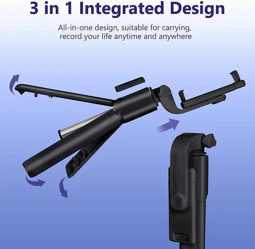 Штатив для селфі flintronic, стабільний штатив із бездротовим пультом дистанційного керування Bluetooth - фото 2