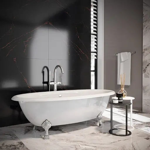 Ванна окремостояча матова Amdcon Olmpa 180x90 біла з литого каменю срібні ніжки OLMPA_180_nzhk-s_MAT Білий матовий - фото 2