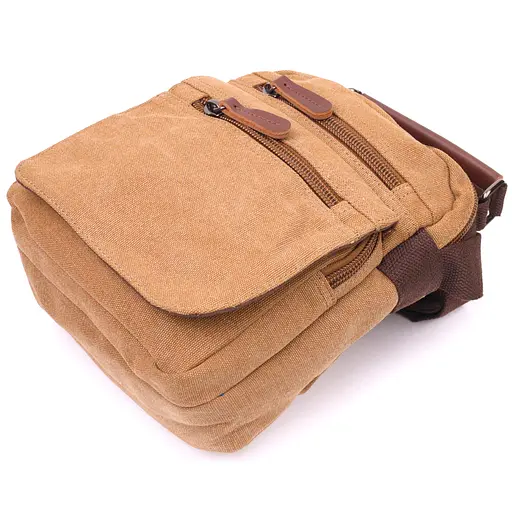 Мужская маленькая сумка из плотного текстиля Vintage 21х24х9 см 000221888 - фото 3