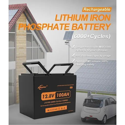 Акумулятор JSDsolar LiFePO4 12V (12.8V/100Ah/1280Wh) (JSDS12100LED) [152899] - фото 10