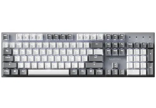Клавіатура ігрова механічна GamePro MK-144-G Hot-Swap Outemu Red Switch USB Gray-White - фото 1