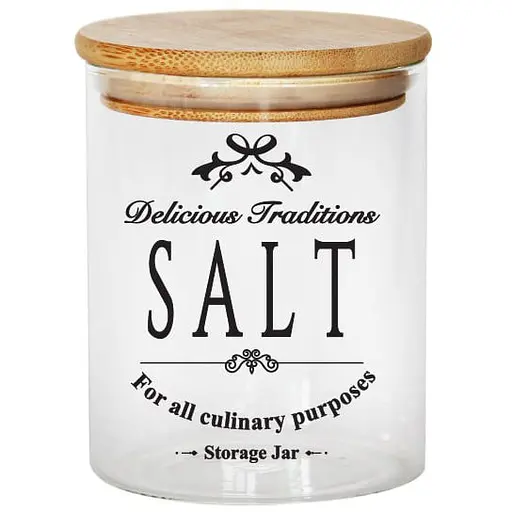 Банка для зберігання Galleryglass Salt скляна з бамбуковою кришкою 450 мл (85006090) - фото 1
