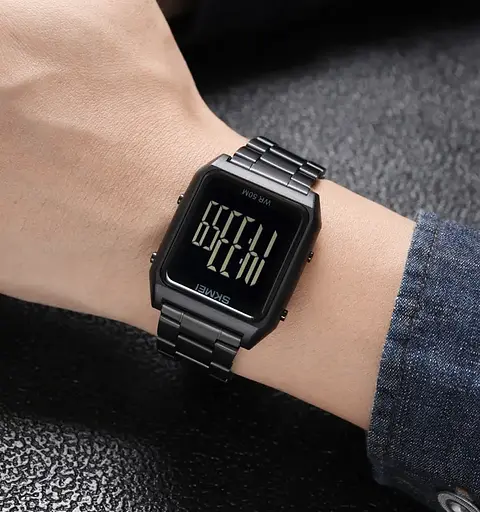 Чоловічий наручний годинник Skmei 1879 (Чорний з чорним) - фото 6